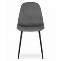 Dark Grey Velvet Dining Chair With Metal Feet