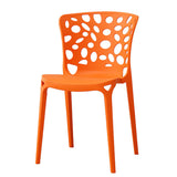 Hollow out stackable plastic chair