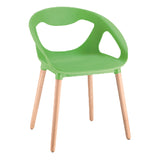 Plastic Armchair With Wood Legs