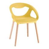 Plastic Armchair With Wood Legs