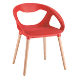 Plastic Armchair With Wood Legs