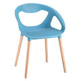 Plastic Armchair With Wood Legs