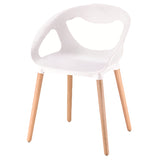 Plastic Armchair With Wood Legs