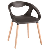 Plastic Armchair With Wood Legs