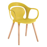 Plastic Armchair With Wood Legs