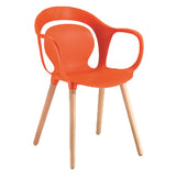 Plastic Armchair With Wood Legs