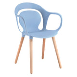 Plastic Armchair With Wood Legs