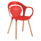 Plastic Armchair With Wood Legs