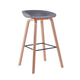 Plastic Bar Stool With Wood Base