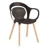 Plastic Armchair With Wood Legs