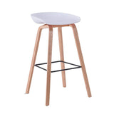 Plastic Bar Stool With Wood Base