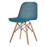 Hollow Out PP Dining Chair with Eiffel Wood Legs