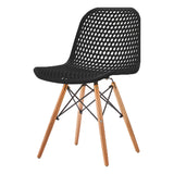 Hollow Out PP Dining Chair with Eiffel Wood Legs