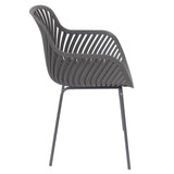 PP Material Armchair with Metal Legs