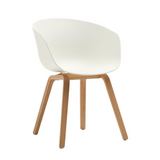 Plastic Armchair With Wood Legs