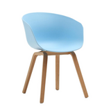 Plastic Armchair With Wood Legs