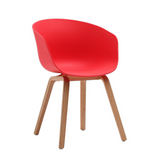 Plastic Armchair With Wood Legs