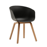 Plastic Armchair With Wood Legs