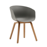 Plastic Armchair With Wood Legs