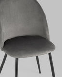 Hot Sale Dark Grey Velvet Dining Chair