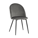 Hot Sale Dark Grey Velvet Dining Chair