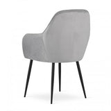 Warm Grey Velvet Dining Chair With Cushion