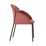 Contemporary Pink Velvet Dining Armchair