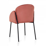 Contemporary Pink Velvet Dining Armchair