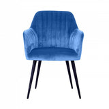 Comfortable Blue Upholstered Dining Chair