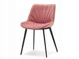 Stylish Pink Velvet Dining Chair With Metal Feet