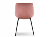 Stylish Pink Velvet Dining Chair With Metal Feet