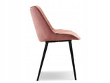 Stylish Pink Velvet Dining Chair With Metal Feet