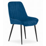 Deep Blue Comfy Upholstered Dining Chair