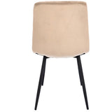 Beige Tufted Velvet Dining Chair