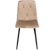 Beige Tufted Velvet Dining Chair