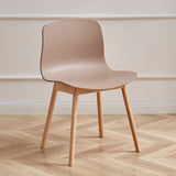 PP Material Seat Dining Chair with Wood Legs