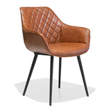 Brown Faux Leather Dining Armchair