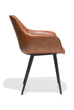 Brown Faux Leather Dining Armchair