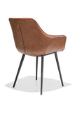 Brown Faux Leather Dining Armchair