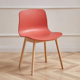 PP Material Seat Dining Chair with Wood Legs