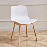 PP Material Seat Dining Chair with Wood Legs