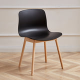 PP Material Seat Dining Chair with Wood Legs