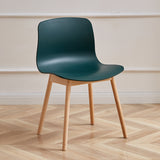 PP Material Seat Dining Chair with Wood Legs