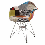 DAW Style Patchwork Chair With Chromed Metal Base